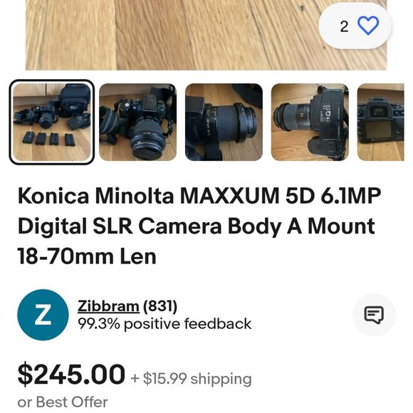 Konica Minolta MAXXUM 5d 6.1MP digital SLR Camera Body & Lens - Picture 11 of 11